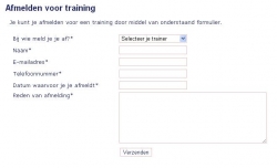 Afmelden training