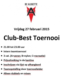 Club-Best toernooi Club-Best toernooi